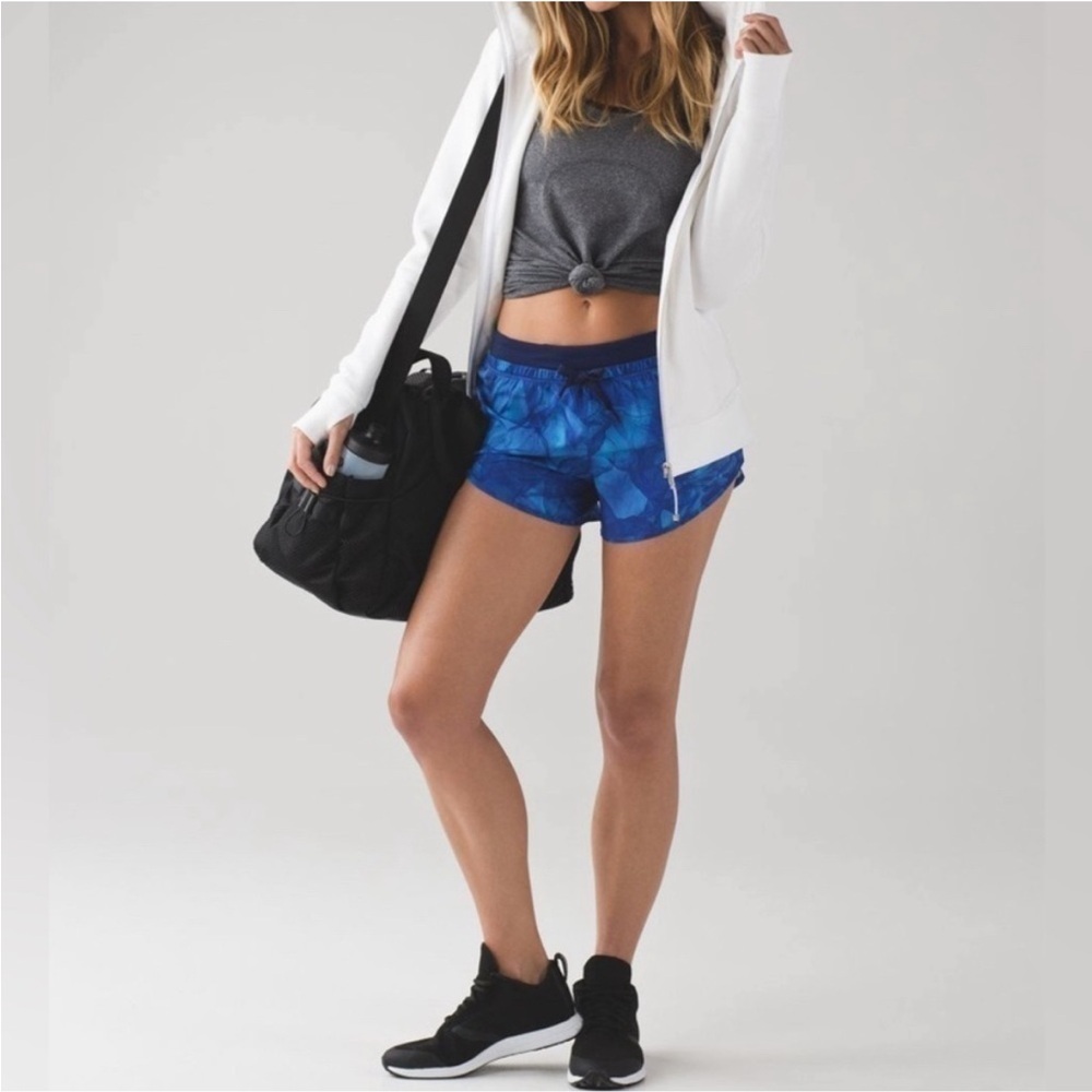 Lululemon Run It Out Short (3") Mini Midnight Tulle Multi / Hero Blue Size 2